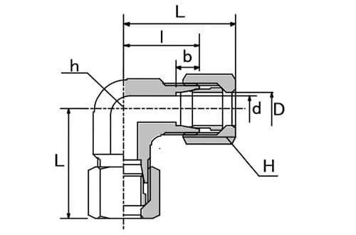 bsbm（真鍮）製エルボの図面